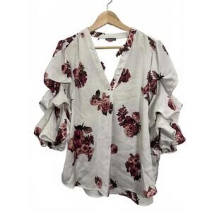 Vince Camuto Ruffle 3/4 Sleeve Blouse - XL
